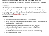 Kalite Enspektörü arıyoruz
